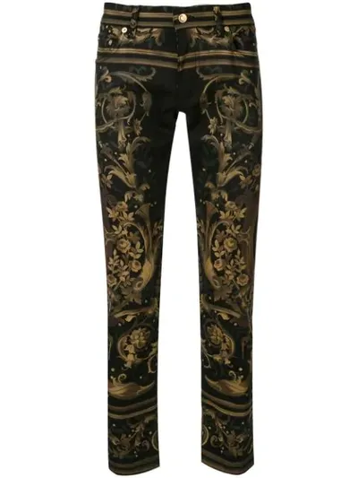 Dolce & Gabbana Floral Print Skinny Jeans In Green