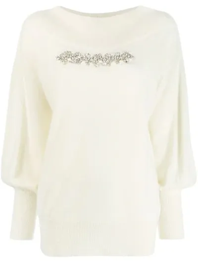 P.a.r.o.s.h Embellished Sweater In White