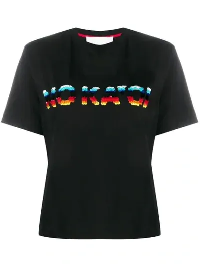 No Ka'oi Appliqué Detail T-shirt In Black