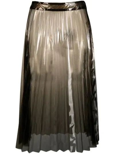 Ssheena Pleated Vynil Skirt In Black