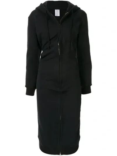 Vaquera Zipped Hoodie Dress In Black