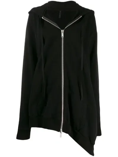 Ben Taverniti Unravel Project Asymmetric Drape Hoodie In Black