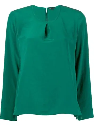 Luisa Cerano Satin Blouse In Green