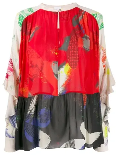 Lala Berlin Brush Stroke Tunic In Red