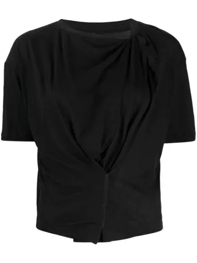 Ben Taverniti Unravel Project Draped Style T-shirt In Black