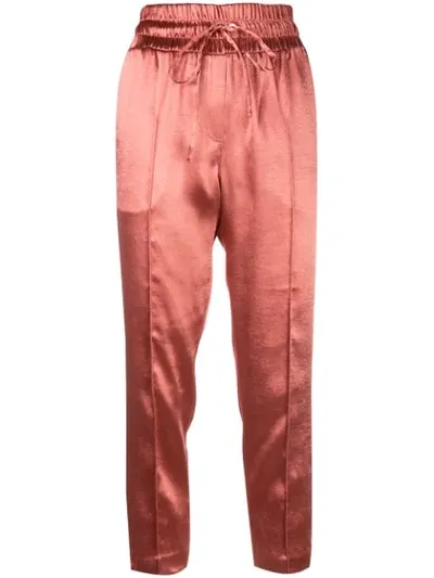 Cinq À Sept Hammered Satin Adalie Pants In Pink