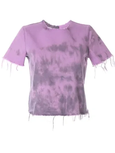 Marques' Almeida Frayed Crew-neck T-shirt In Purple