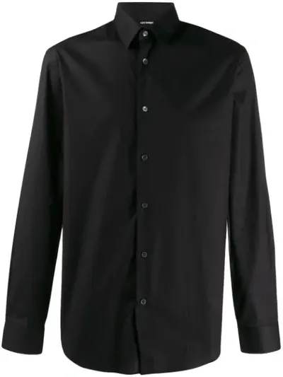 Les Hommes Back Print Shirt In Black