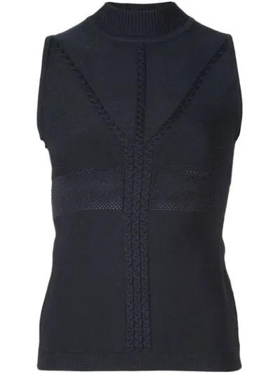 Cushnie Panelled Knit Tank Top In Blue