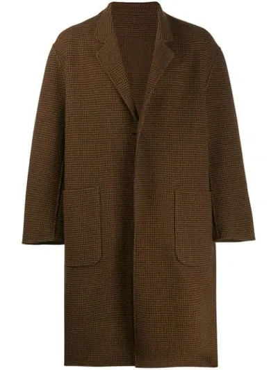 Mackintosh Neilston Check Reversible Chesterfield Coat In Brown