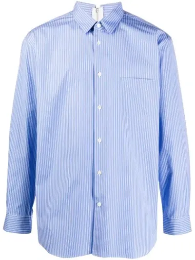 Comme Des Garçons Shirt Striped Zip-up Shirt In Blue