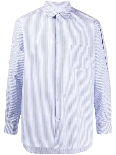 Comme Des Garçons Shirt Striped Buttoned Shirt In Blue