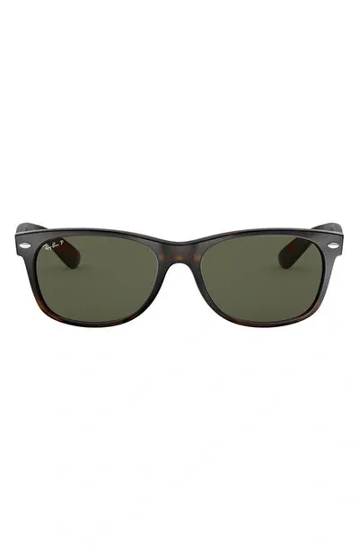 Ray Ban Small New Wayfarer 52mm Polarized Sunglasses - Tortoise In Green