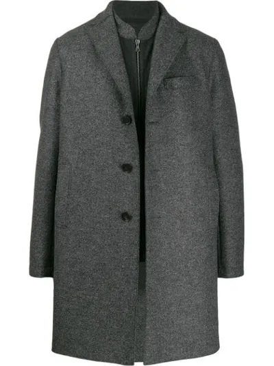 Harris Wharf London Layered Coat In Grey