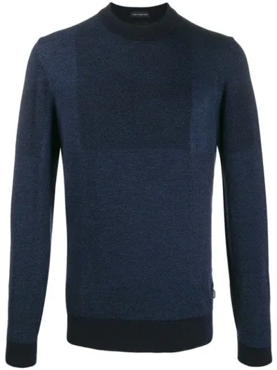 Hugo Boss Jacquard-knit Jumper In Blue