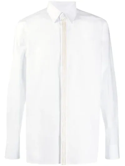 Fendi Gold Stripe-detail Shirt In White