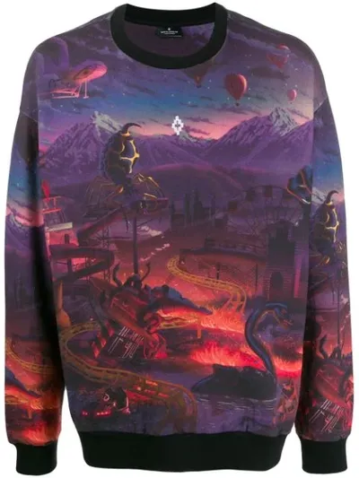 Marcelo Burlon County Of Milan Fantasy All-over Print Sweatshirt In Purple