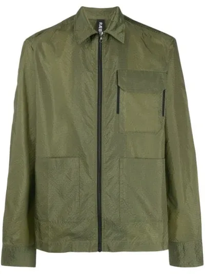 Raeburn Zipped Shirt Jacket In Green