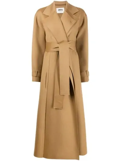 Maison Rabih Kayrouz Long Belted Coat In Neutrals