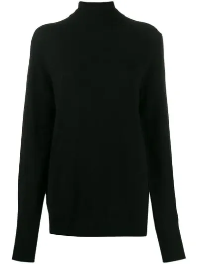 Ma'ry'ya Longline Knitted Jumper In 9black