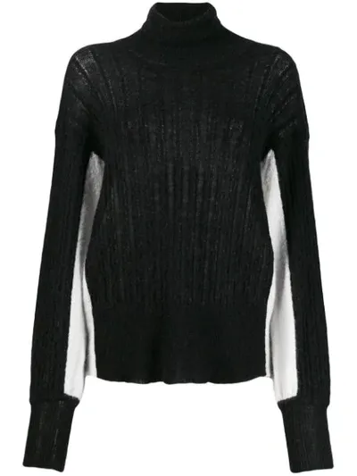 Maison Flaneur Colour Block Jumper In Black