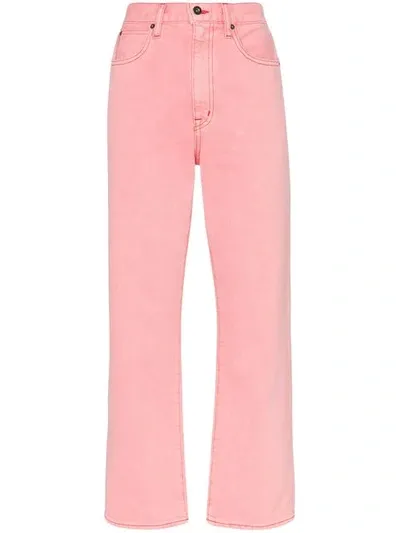 Slvrlake London Cropped Straight High-rise Jeans In Pink