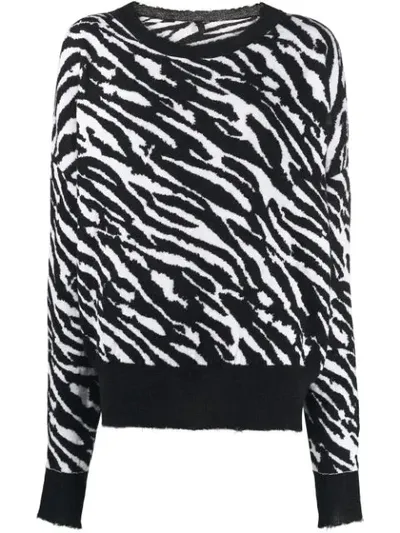 Ben Taverniti Unravel Project Zebra Print Sweater In Black