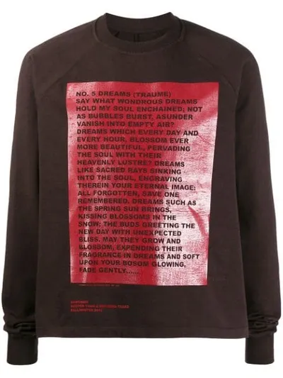 Rick Owens Drkshdw Boxy-fit Print Sweatshirt In Brown