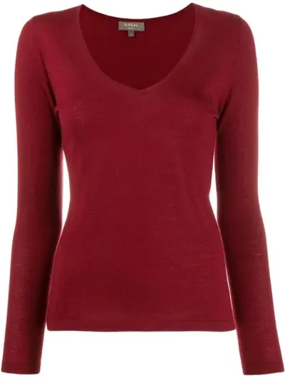 N•peal V-neck Sweater In Red