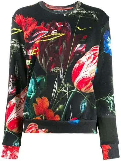 Paul Smith Graphic Floral Print Sweatshirt In Black