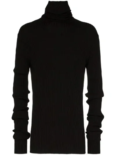 Ann Demeulemeester Gerippter Rollkragenpullover In Black