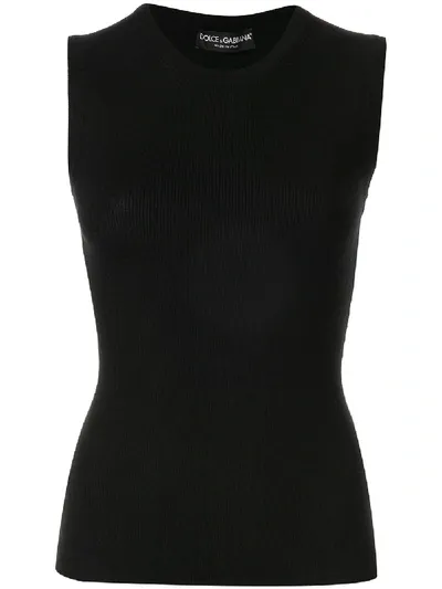 Dolce & Gabbana Slim Fit Tank Top In Black