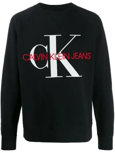 Calvin Klein Jeans Est.1978 Logo Print Sweatshirt In Black