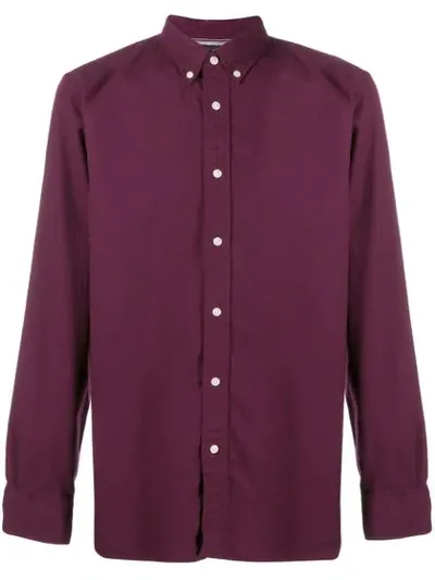 Tommy Hilfiger Logo Embroidered Shirt In Purple