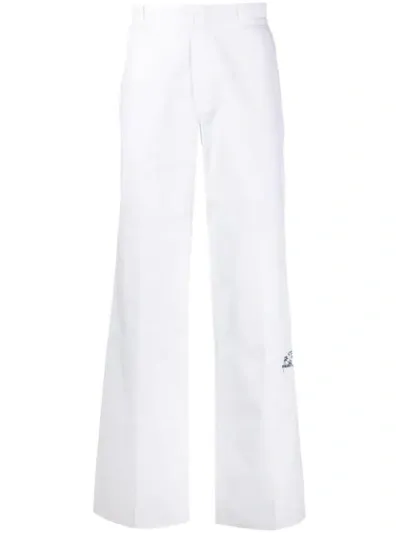 Raf Simons Panelled Straight-leg Trousers In White