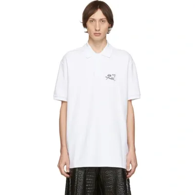 Raf Simons Embroidered Logo Polo Shirt In White