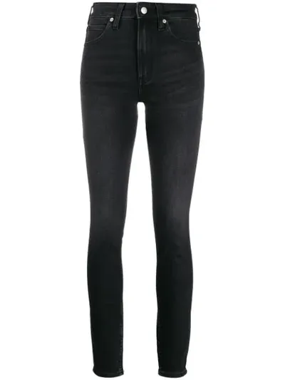 Calvin Klein High Rise Skinny Ankle Denim Jeans Black