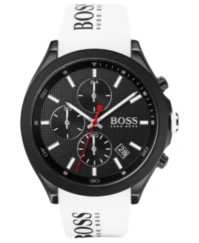 Hugo Boss Men's Velocity Black Stainless Steel & Silicone-strap Chronograph Watch