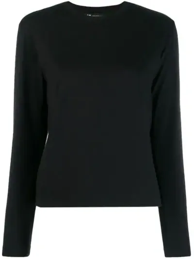 Y-3 Logo Print Long Sleeve Top In Black