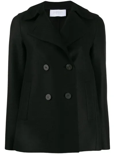 Harris Wharf London Straight Double-breasted Jacket In Black