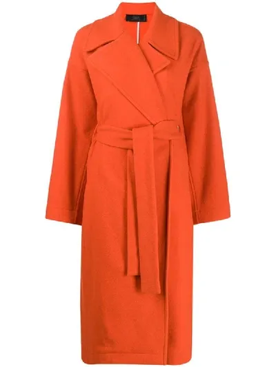 Maison Flaneur Oversized Cashmere Coat In Orange