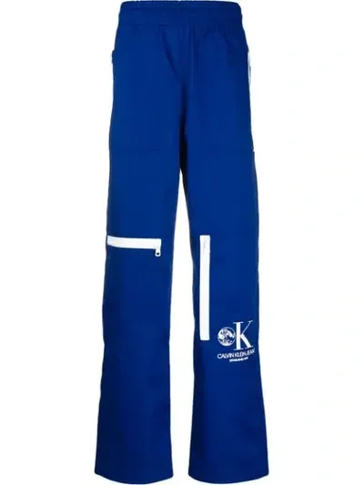 Calvin Klein Jeans Est.1978 1978 Logo Print Track Pants In Blue