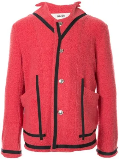 Sulvam Contrast Tape Jacket In Pink