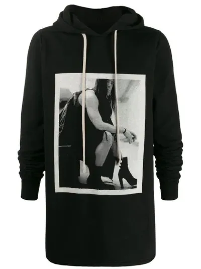 Rick Owens Drkshdw Photo Print Hoodie In Black