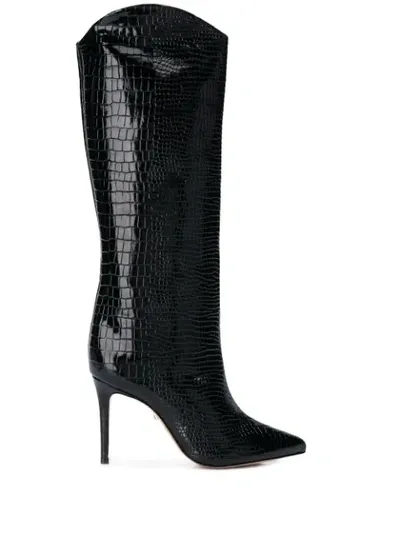 Schutz Croco-effect Boots In Black