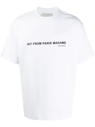 Drôle De Monsieur 'not From Paris' Print T-shirt In White