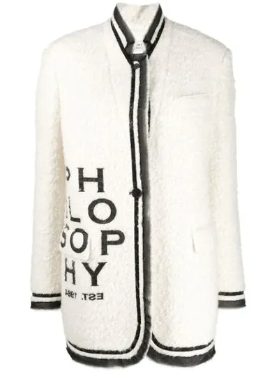 Philosophy Di Lorenzo Serafini Logo Print Coat In White