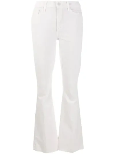 Mother Mid Rise Bootcut Jeans In White