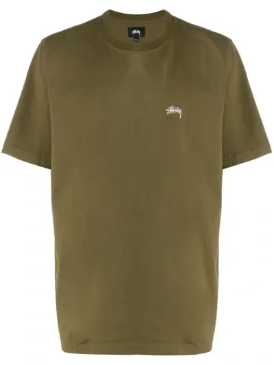 Stussy Logo Oversized T-shirt In Green