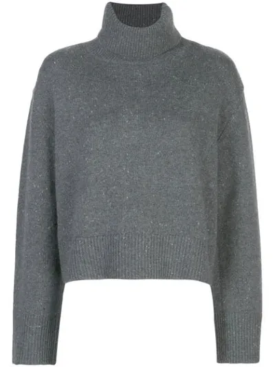 Co Roll Neck Sweater In Grey